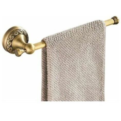 Ahlsen – Porte-serviettes vintage en laiton massif – Barre de serviette murale avec finition anti-corrosion – Installation facile incluse