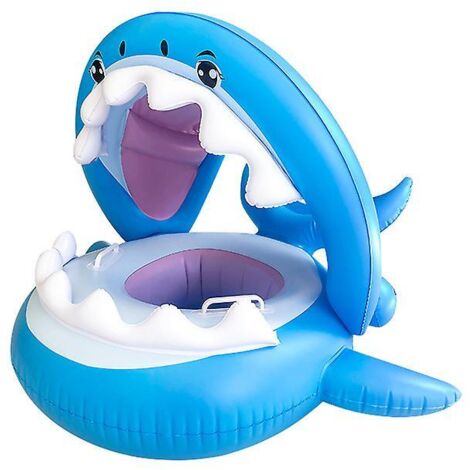 Ahlsen Bébé Flotteur Pvc Piscine Toddler Floaties Avec Auvent Gonflable Requin Infantile Piscine Flotteur Pour Les Enfants De 6-36 Mois