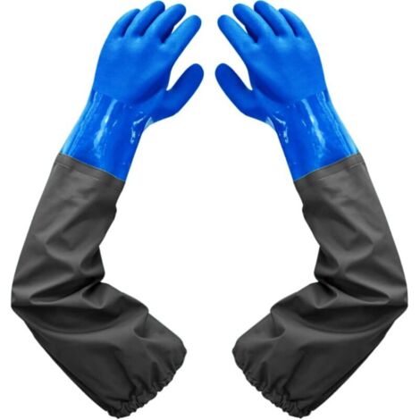 Ahlsen Dépolie Étanche Gants-Gants de Nettoyage D\'étang, 26 inch Doublure Floquante Poignets Élastiques, Pour Industrie chimique Agriculture Pêche Construction (1/5)