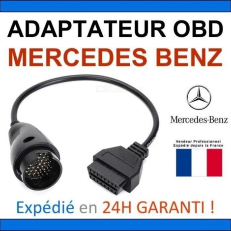 Adaptateur OBD2 vers MERCEDES BENZ 38 BROCHES - DIAG Auto - STAR MB COM DELPHI