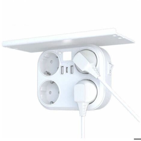 Prise Multiple USB, Multiprise Murale 4 Prises Française 4000W et 2 Ports USB, 6