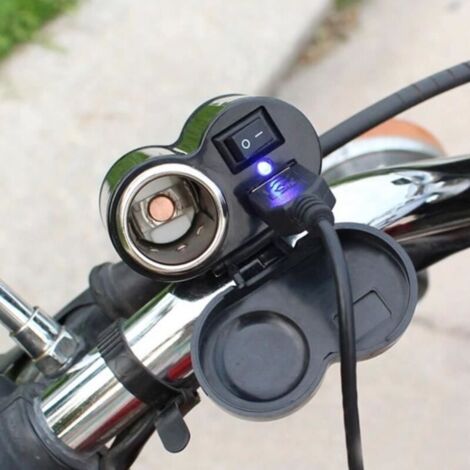 12-45V moto scooter port d\'alimentation USB prise allume-cigare (avec allume-cigare) HB052