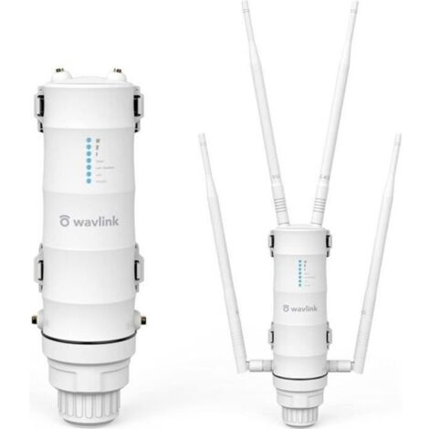 AC1200 Amplificateur WiFi/Repeteur WiFi Puissant Exterieur en Charge Poe/Dual-Band 2.4+5G/4 Antenne WiFi Longue Porte