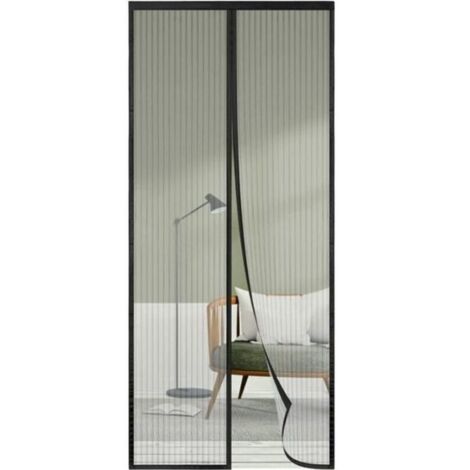 Moustiquaire Porte Fenetre 180x220, Toutes les Tailles de Rideau Moustiquaire Magnétique, Noir Moustiquaire de Haute Qualité, Facile