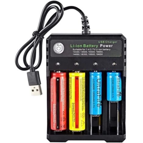 Chargeur de Batterie 18650, Chargeur de Piles Universel 4 Emplacements avec Ecran LCD pour Batterie Rechargeable Li-ION 3,7 V A97 (1/4)