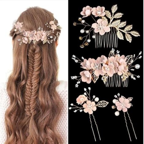 Accessoires pour cheveux de demoiselle d\'honneur, peignes latéraux pour cheveux de mariage, épingles à cheveux en forme de fleurs