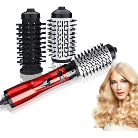 3 Brosse Soufflante Rotative, Brosse Seche Cheveux, Brosse Coiffante Chauffante Livré Avec Deux Têtes de Remplacement