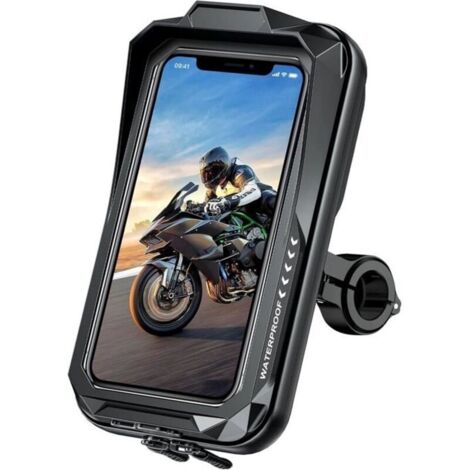 (Couleur:pour Guidon 22-32mm)Support Téléphone Moto/Vélo Étanche, Porte Téléphone Universel 360 degrés Rotatif Anti-Vibration Support Smartphone Moto (4,0-7,0 Pouces)