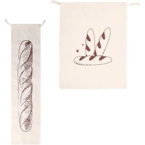 2Pcs Sacs à Pain en Lin pour Boîte à Pain Maison Non Blanchis Réutilisables Grand Stockage Naturel pour Pain Artisanal Baguette (1/4)
