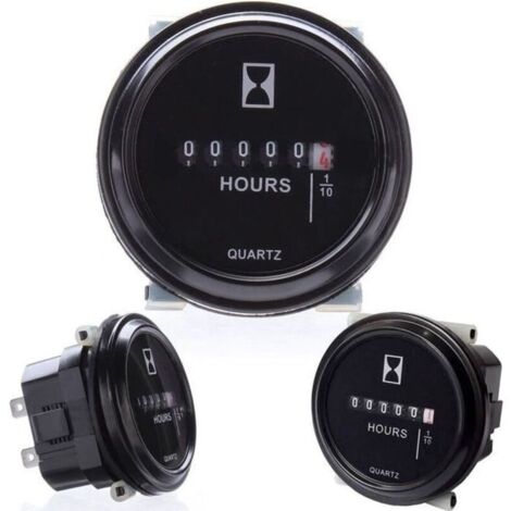 Compteur horaire, SH-1 compteur d\'heures rondes, Compteur horaire 12V 24V 36V pour tracteur de bateau Jauge ronde 2& 39 Etanche-LEY