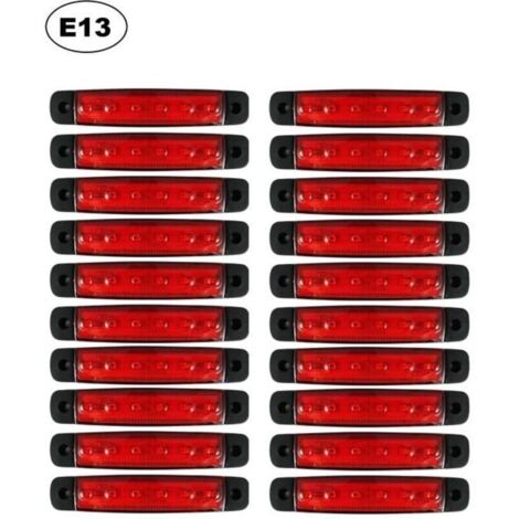 20x Feux de Gabarit Marqueur Rouge 24V Feux de Position Arrière pour Camion Châssis Remorque MAN DAF Volvo Scania Fiat Renault (1/4)