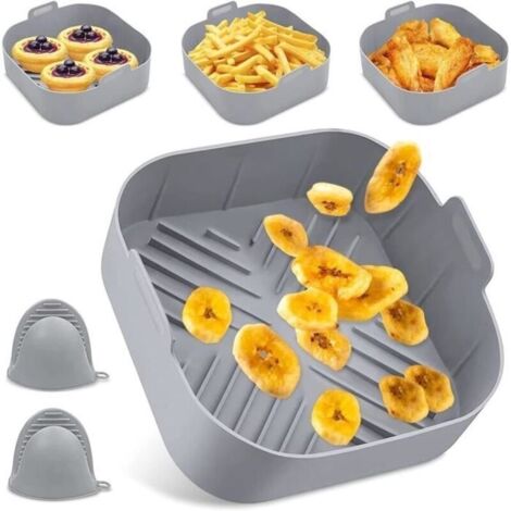 Silicone Moule Air Fryer Accessoires,Réutilisable Friteuse Air Chaud,20Cm Panier Friteuse En Silicone,Pliable Moule Air Fryer[H1393] (1/4)