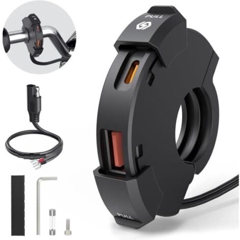 Chargeur USB Moto - NO BRAND - Prise USB ÉTanche - QC3.0 - PD Type C - 12V-24V (1/4)