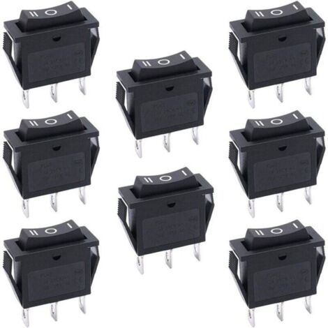 8 pices Interrupteur Bascule 3 positions ONOFFON SPDT 3 broches Commutateur bascule 15A 250V 20A 125V AC pour Voiture (1/4)