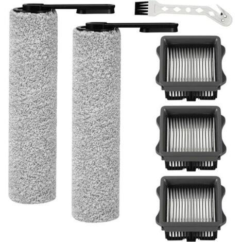 6 Pièces Rouleau de brosse de rechange et Filtre HEPA pour Tineco iFloor 5/Floor One S5 aspirateur humide et sec，2 rouleaux de (1/5)