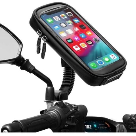 Support De Téléphone Portable Étanche Pour Moto Vélo Scooter Montage Sur Attache Du Rétroviseur Pour Samsung Portetéléphone ZJ3 XL (1/4)
