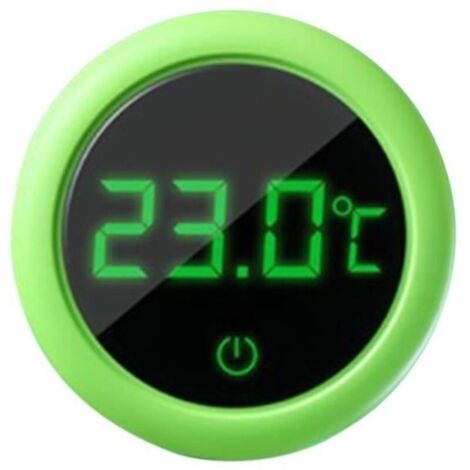 Thermomètre numérique - Stick-On - Haute précision - Aquarium - Plage de 0 à 60 °C - Vert (1/4)