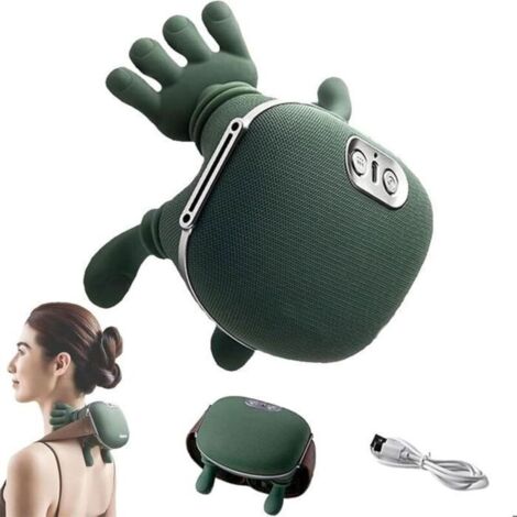 Masseur Cervical, Massage Cou et Dos Épaules avec Chauffant, Appareil de Massage Nuque Shiatsu, 3D-rotation 3Vitesse Réglable