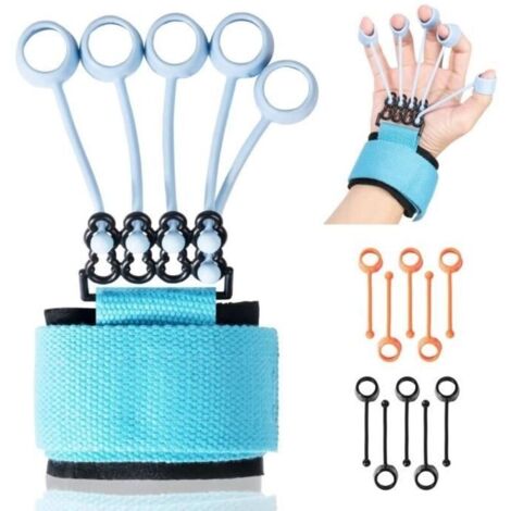(Bleu, Noir, Orange)Exerciseur d\'Extenseur de Doigt, 3PCS Bande de Résistance pour Doigts Élastique Renfort de Préhension des Mains, Musculation Main