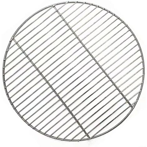 Grille ronde en acier inoxydable pour barbecue, camping, cuisson en maille, 38 cm de diamètre, construction soudée durable,