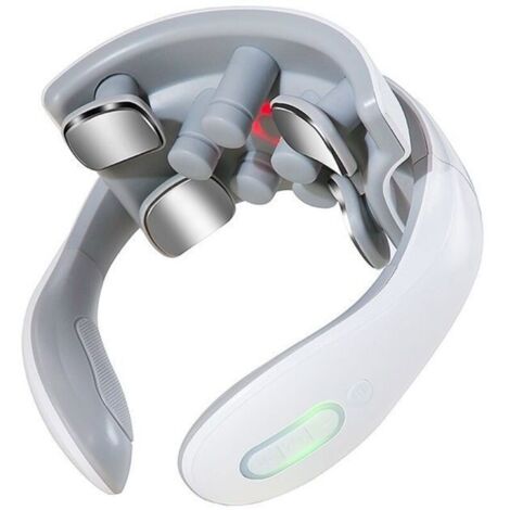 Masseur cervical, masseur électrique portable sans fil pour soulager les tensions du cou, 6 modes, 15 niveaux d\'intensité