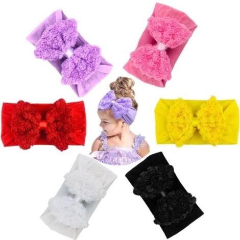 6 x bandeau bebe fille Elastic Hoops cheveux Bandeaux bébé (1/4)
