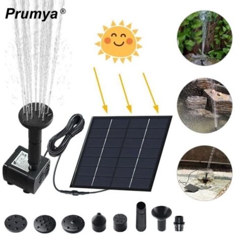 Prumya Pompe à Eau Solaire, Fontaine Solaire Aucun Plantes Batterie ou Electricité pour Bassin / Piscine / Décoration de Jardin (1/4)