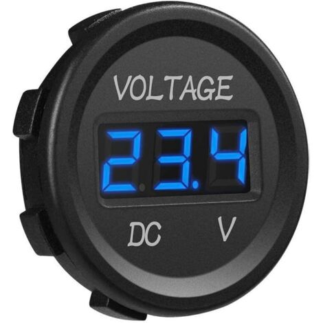 12-24V DC Voltmètre Affichage Numérique à LED Imperméable pour Bateau Moto Camion Marine(Bleu) (1/5)