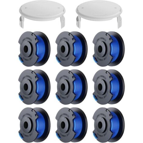 11 Pack Bobine Fil Coupe Bordure remplacements pour Ryobi One + AC14RL3A 18v 24v 40v Coupe Bordures, Bobine Ø 1,6mm, Longueur 30,17m (9 Bobine Fil Coupe Bordure,2 Couvercle),DEBUNS