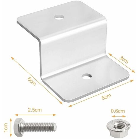 KZQ – Support de panneau solaire en Z – Lot de 8 en aluminium – Résistant aux UV et à la corrosion – Installation facile sur toits de véhicules