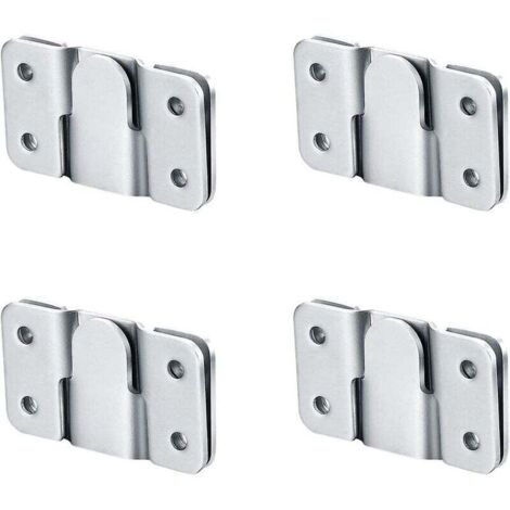 4 pièces Supports de Montage Encastrés, Supports de Fixation Murale pour Tête de Lit Fixation Murale Verrouillage Z Clip Crochet Matériel pour Meubles Connexion