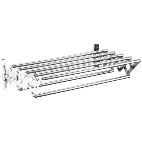 Porte-serviettes rétractable en acier inoxydable de 70 cm, étendoir à linge de balcon sans perforation, support de rangement, porte-serviettes pliable extensible de salle de bain, HD-70 (1/3)