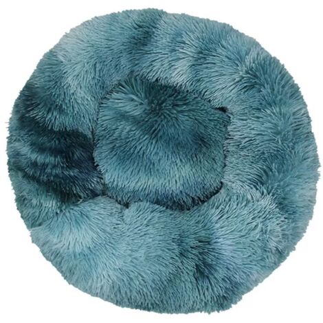 Lit pour Chat, Coussin Fluffy, Doux Lavable pour Chats Chiens (Tie-Dye Haze Blue, 40 cm), Ensoleillé (1/5)