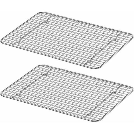 GABRIELLE 2 pcs Grille de Cuisson Grille de Refroidissement 100% Acier Inoxydable 304, 38252cm, Four Fiable et Antirouille, Parfait pour Cuisiner et Griller-