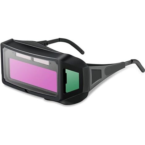 GABRIELLE Lunettes de soudeur réglables, lunettes de soudeur à énergie solaire avec assombrissement automatique, lentille PC arc électrique, lunettes de soudage anti-éblouissement pour protection