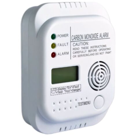 KZQ – Détecteur de monoxyde de carbone avec affichage température – Alimentation par batterie – Capteur électrochimique – Alarme > 85 dB