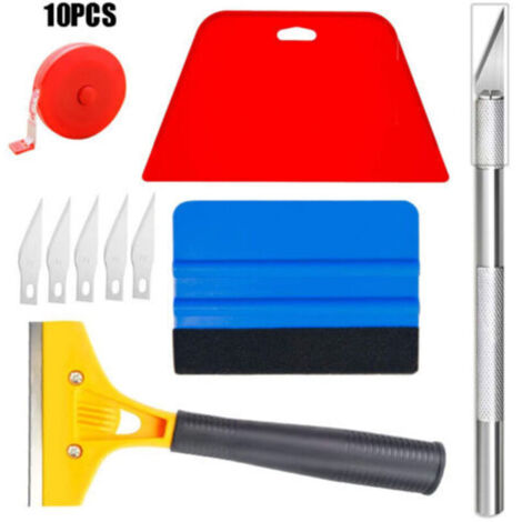 Kit d'outils pour Le Papier Peint, 10 Pièces Marouflette, Outil d’Application de kit Papier Peint accompagné d’Un Outil de découpe, Outils de Film pour Fenêtre Voiture,Papier Peint,Carrelage Vinyle (1/5)