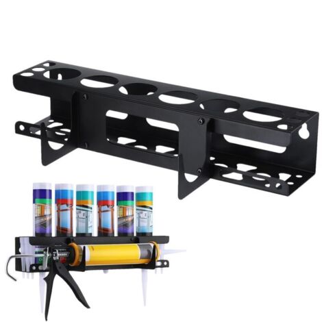 Support De Rangement Pour Tube De Silicone Support De Tube De Calfeutrage À La Main En Acier Supports Mural Cartouche Silicone Avec Base Horizontale Peut Contenir 6 Tubes De Calfeutrage