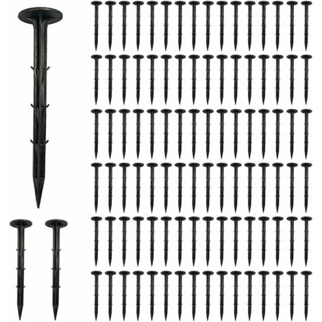 Clous en Film, Piquet de Fixation Plastique, Clous de Sol, Piquet de Fixation pour Bache, Ancrage de Sol pour Jardin, Clous pour Jardin, Réutilisable Piquets Extérieurs PP (16cm-100pcs) (1/5)
