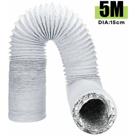 Gabrielle – Tuyau flexible d'échappement 15cm x 5M – PVC et aluminium – Résistant à la corrosion et à la chaleur – Pour ventilation industrielle (1/5)