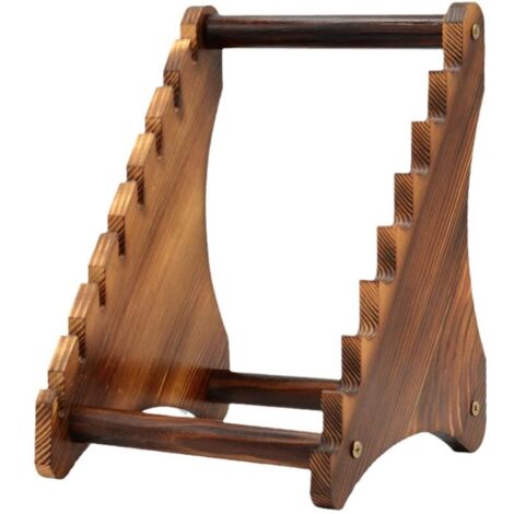 Présentoir a Couteaux en Bois a 7 Niveaux,Fixe Présentoir Collection Couteaux Pouvant Contenir Jusqu\'à 7 Couteaux pour la Maison, Restaurant,Cuisine,Comptoir,Table