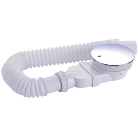 Ensoleille – Bonde de douche 90 mm extra plate – Siphon anti-odeurs avec tamis à cheveux – Tuyau flexible – Couvercle chromé blanc – Installation facile (1/5)