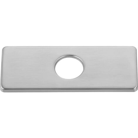 Ensoleille – Plaque de trou d'évier en acier inoxydable – Finition brossée – Pour robinet unique – Couverture des trous non utilisés