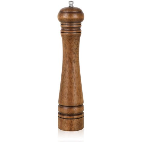 Moulin à poivre en bois, moulin à poivre de 10 pouces, moulin à poivre, salière avec rotor en céramique réglable, moulin à poivre en bois de chêne pour votre cuisine