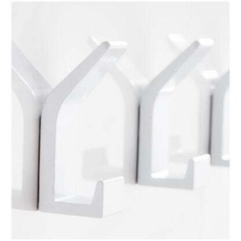 Ensoleille – Patère de salle de bain 5 pièces double serviette – Aluminium épaissi – Crochets doubles pour salle de bain, chambre, cuisine – Blanc