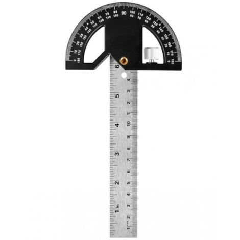 Rapporteur d'angle, Règle de Marquage et Mesures en Menuiserie, Outil de Règle de Menuiserie 304mm Acier Inoxydable, Chercheur d'angle 0-180° pour Peinture Dessin Mesurer (1/5)