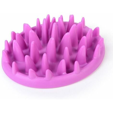KZQ – Gamelle anti-glouton pour chien et chat – Plastique violet – Ralentit la vitesse de consommation – Taille 26.5 x 23 x 7.5 cm