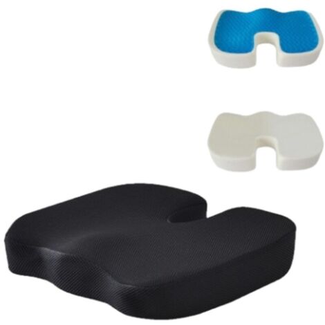 GABRIELLE Coussin de siège pour chaise de bureau - Coussinet coccyx ferme en mousse à mémoire de forme - Coccyx, sciatique, soulagement des douleurs dans le bas du dos - Correcteur de posture profilé (1/4)