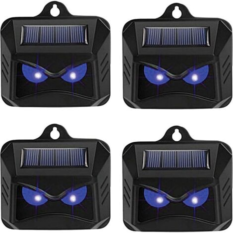 Odipie – Répulsif solaire pour animaux sauvages – 4 unités avec lumière LED bleue – Protection efficace contre ratons laveurs, chevreuils, renards, sangliers