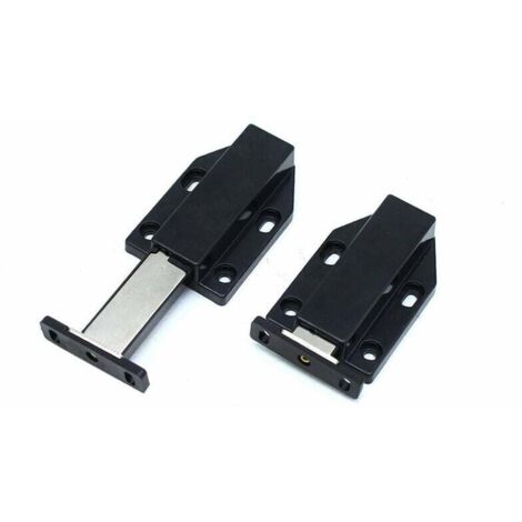 Aimant de fermeture à poussoirPorte magnétique à poussoir 4 pcs,Amortisseur de porte pour système de tiroir de garde-robeOuverture à poussoir d'armoire, noir (1/4)